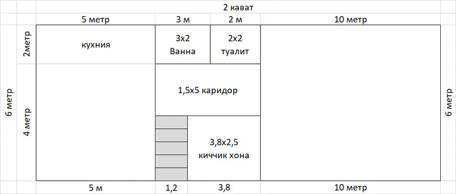 1 qavatli uy − 127.5 m², 1.3 sot. 