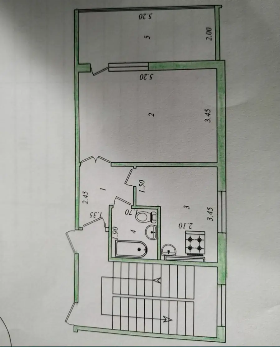 1 xonali kvartira sotiladi − 42 m²