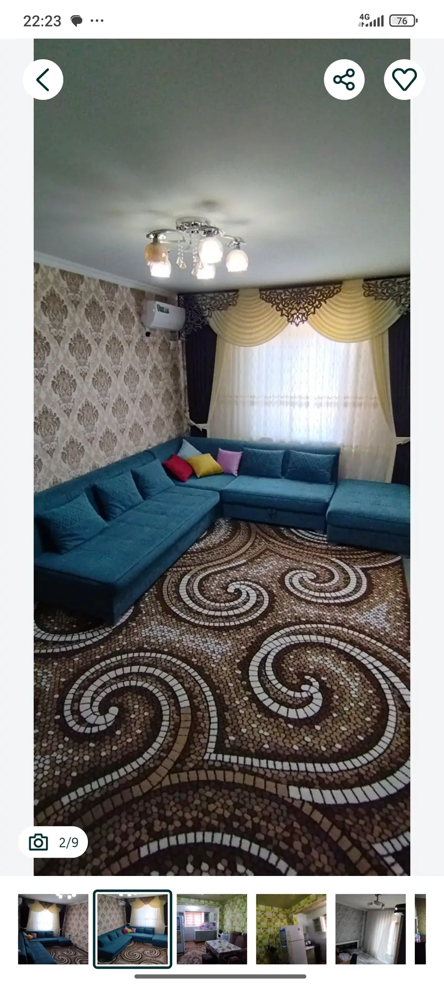 2 xonali kvartira − 60 m², 8/9 qavat