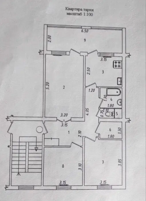3 xonali kvartira sotiladi − 76.8 m²
