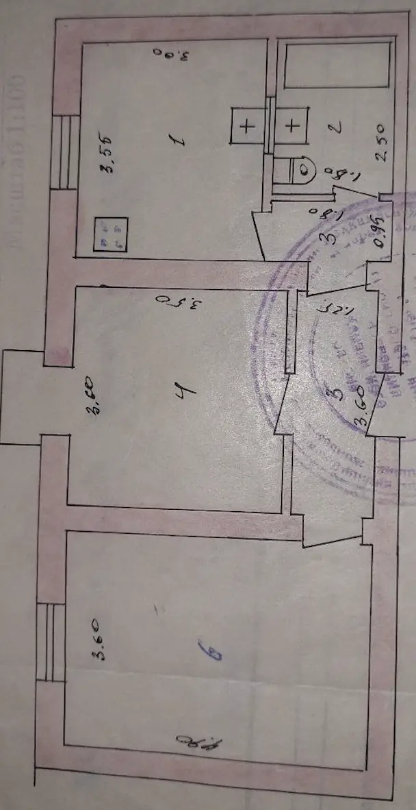 Продается 2-комнатная квартира − 51.6 м²