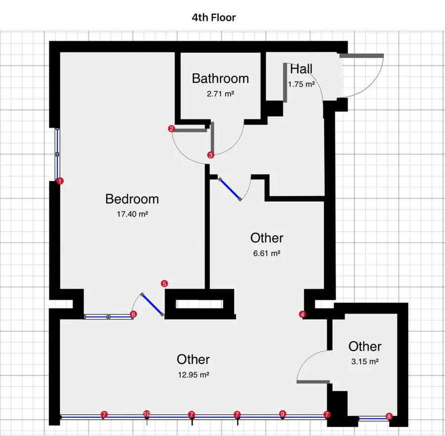1 xonali kvartira sotiladi − 45 m²