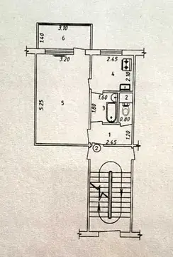 1 xonali kvartira − 36 m², 4/4 qavat