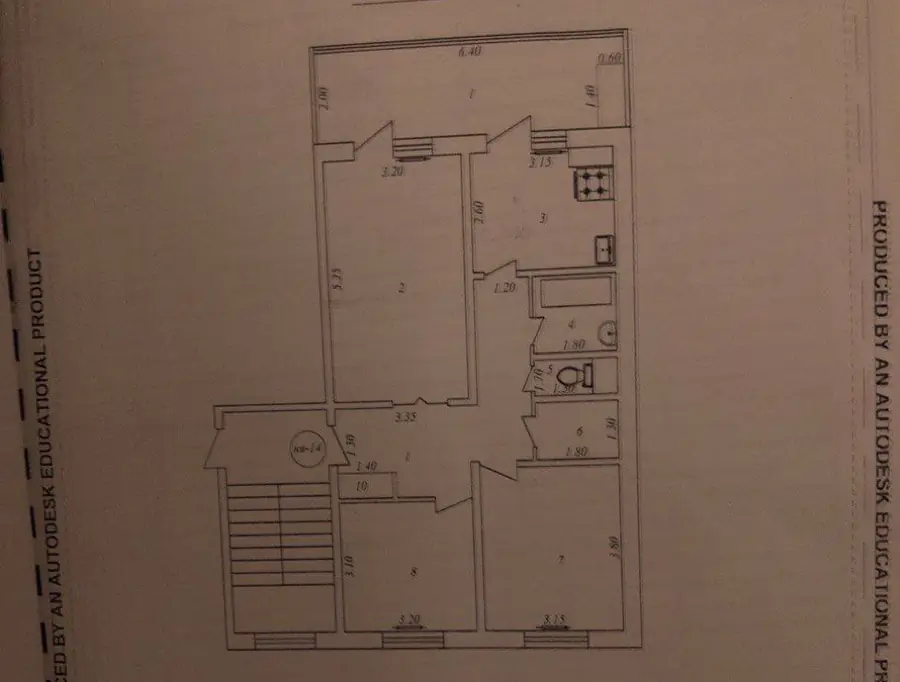 3 xonali kvartira sotiladi − 80 m²