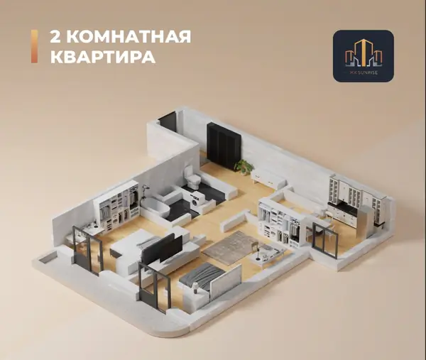 2-комн. квартира, 66 м², Не указан