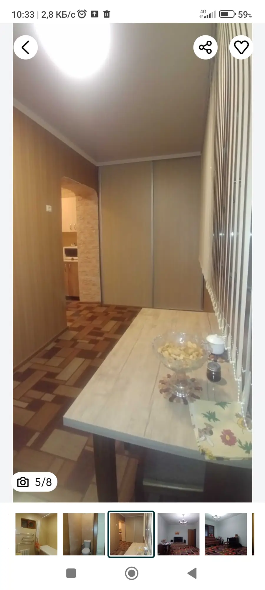 3 xonali kvartira − 68 m², 1/4 qavat