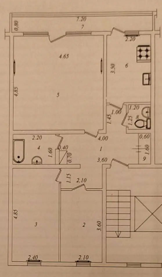 3 xonali kvartira sotiladi − 75 m²