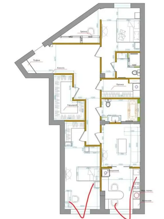 4 xonali kvartira − 104 m², 9/11 qavat