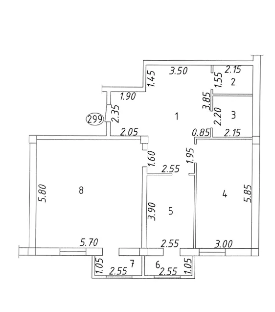 3 xonali kvartira − 100 m², 9/10 qavat