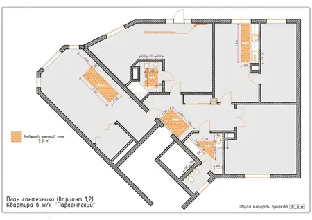 4 xonali kvartira − 181.9 m², 9/9 qavat