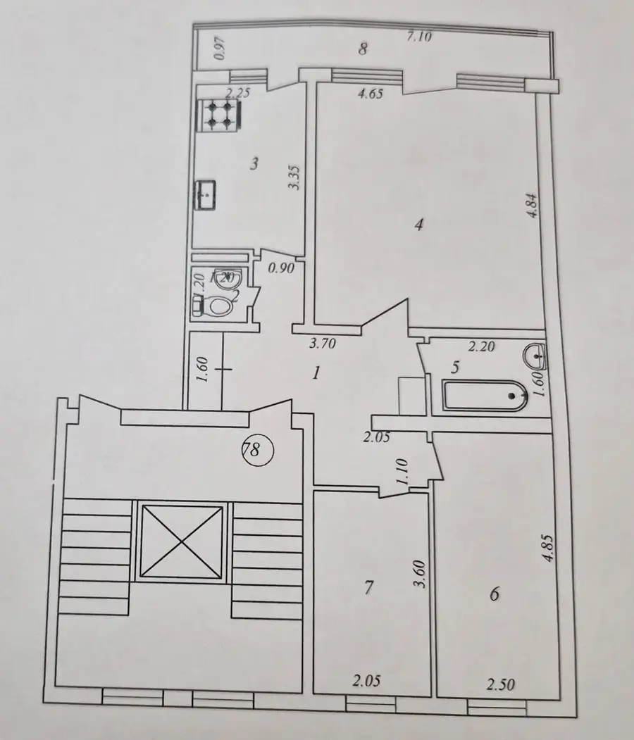 Продается 3-комнатная квартира − 72 м²