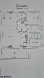 3 xonali kvartira sotiladi − 72 m²