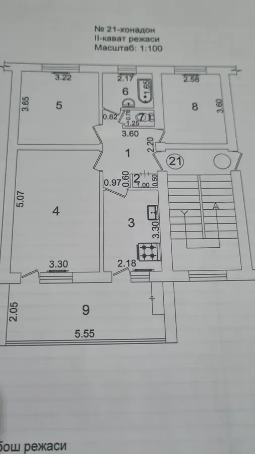 3 xonali kvartira sotiladi − 72 m²