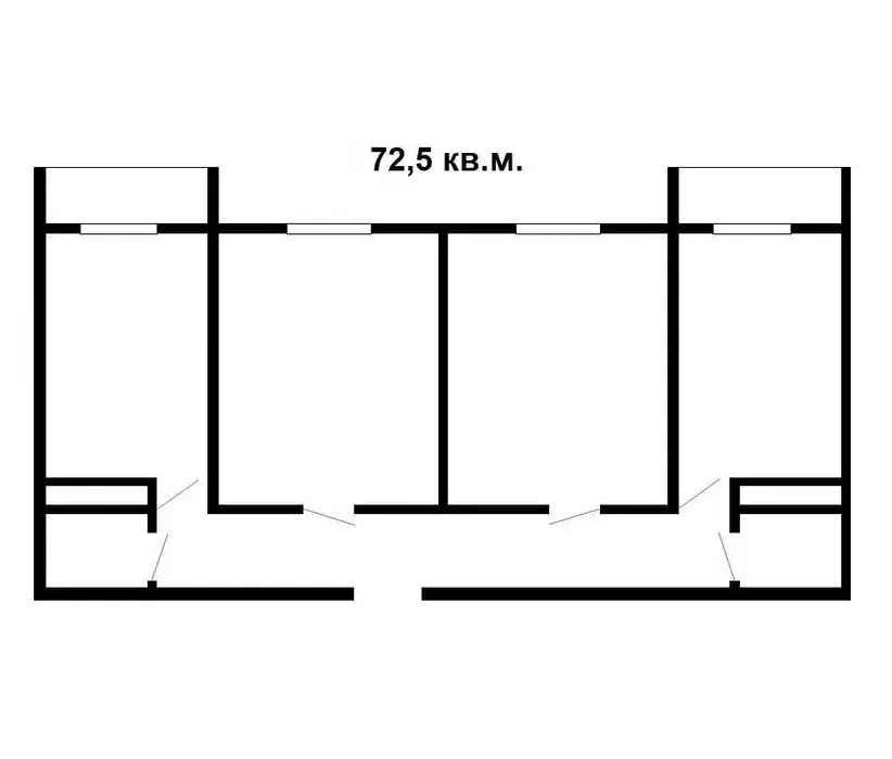 Продается 3-комнатная квартира − 72.5 м²