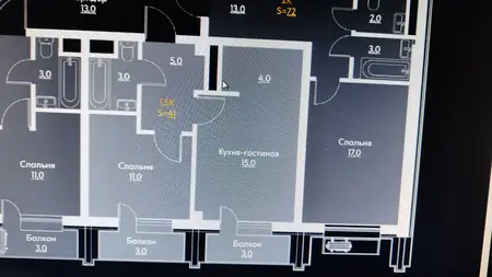 1-комнатная квартира − 41 м², 9/16 этаж