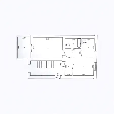 2 xonali kvartira − 56 m², 1/2 qavat