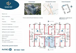 1 xonali kvartira sotiladi − 40.12 m²