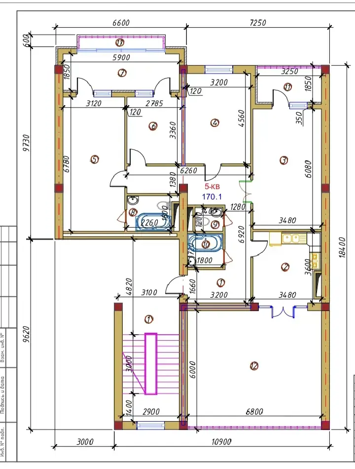 Продается Более 5-комнатная квартира − 170 м²