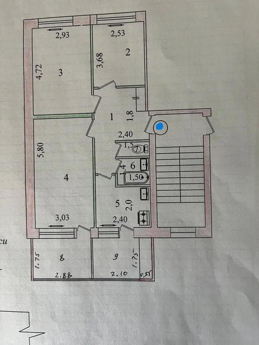 3 xonali kvartira sotiladi − 67 m²