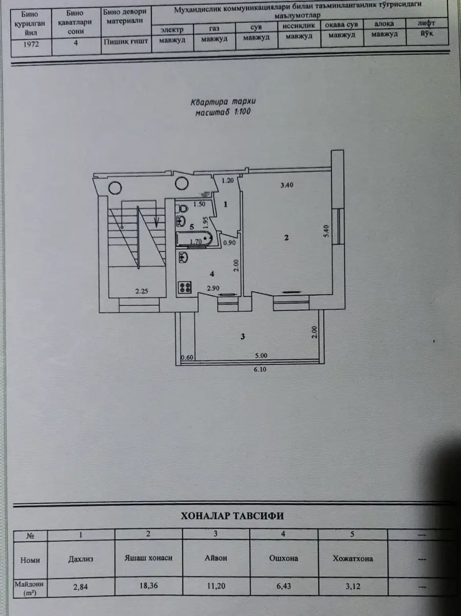 Ijaraga 1 xonali kvartira − 42 m²