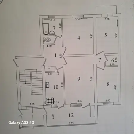 4-комнатная квартира − 75 м², 4/4 этаж