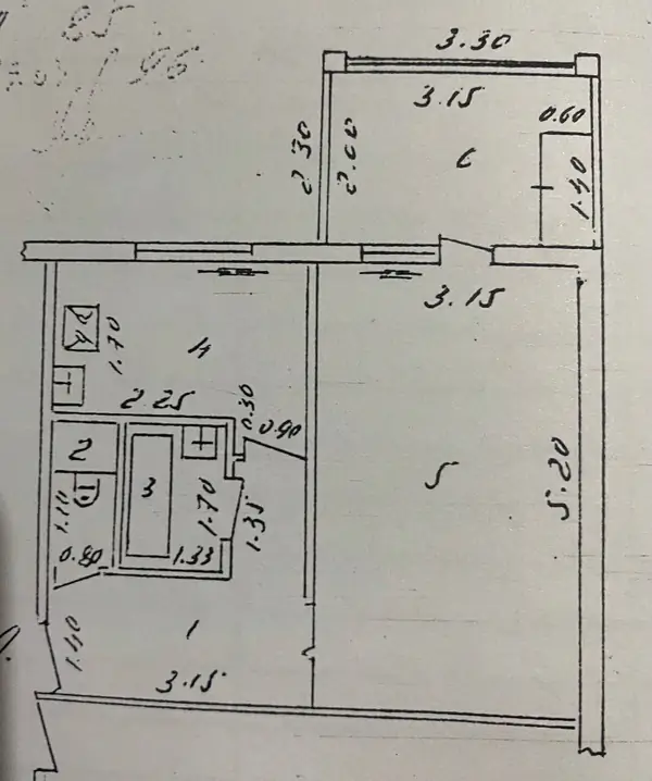 1-комнатная квартира − 39 м², 5/5 этаж