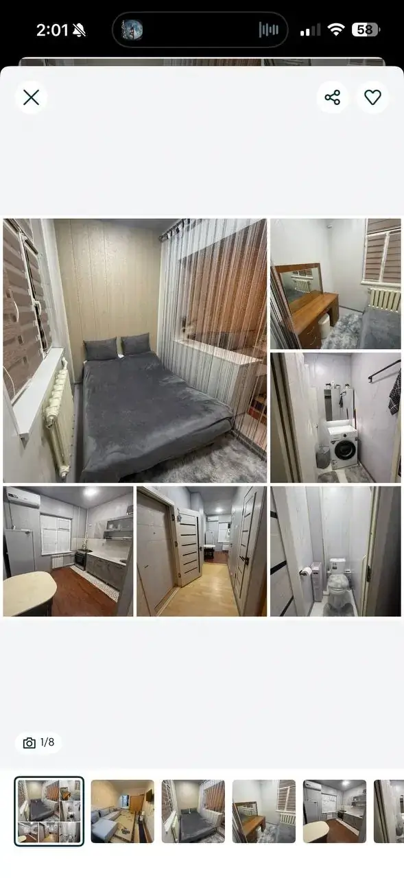 Ijaraga 1 xonali kvartira − 40 m²