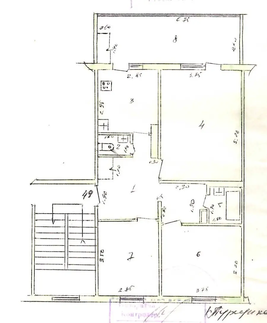 3 xonali kvartira sotiladi − 82 m²