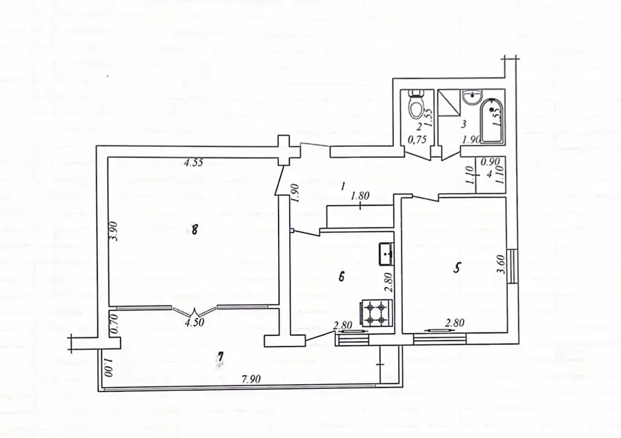 Сдается 2-комнатная квартира − 59 м²