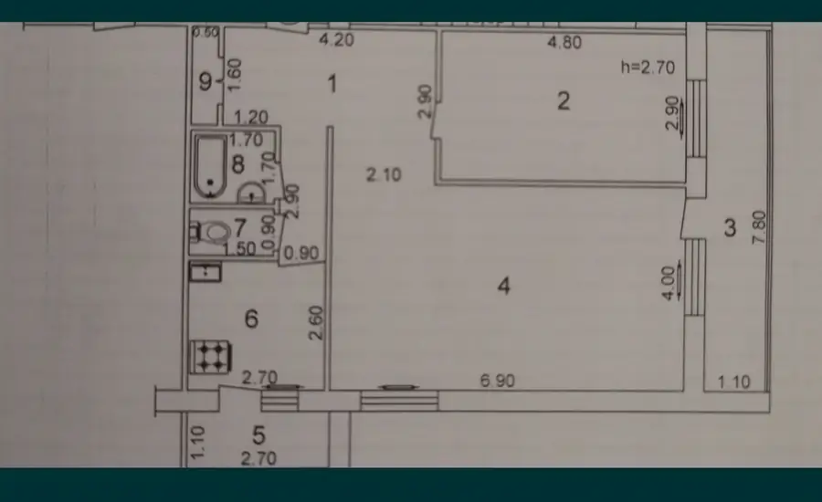 Продается 2-комнатная квартира − 85 м²