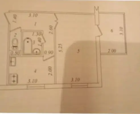 1 xonali kvartira sotiladi − 38 m²