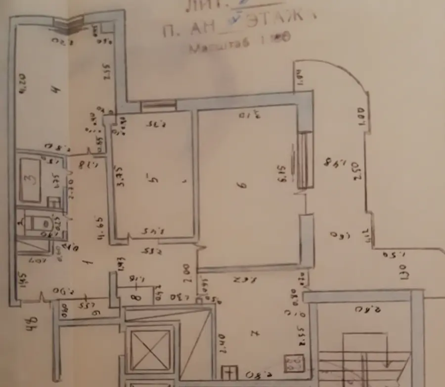 3 xonali kvartira sotiladi − 67.3 m²