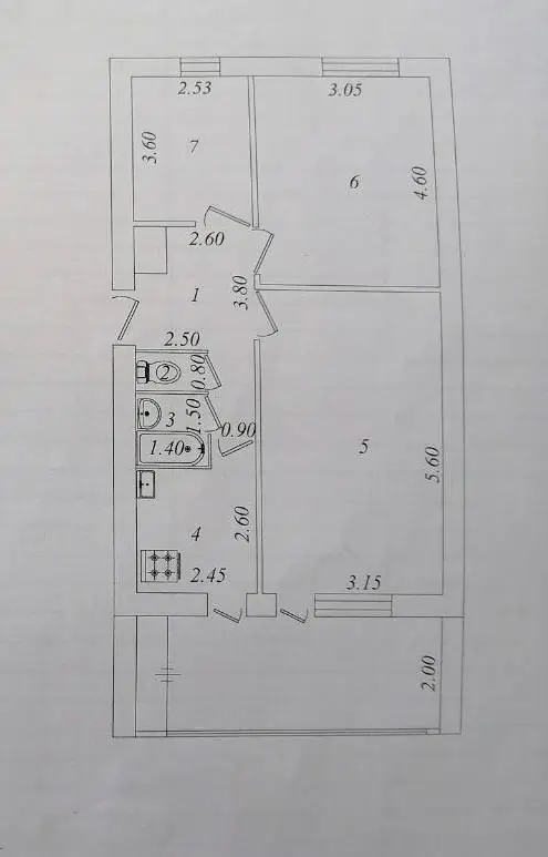 3 xonali kvartira sotiladi − 66 m²