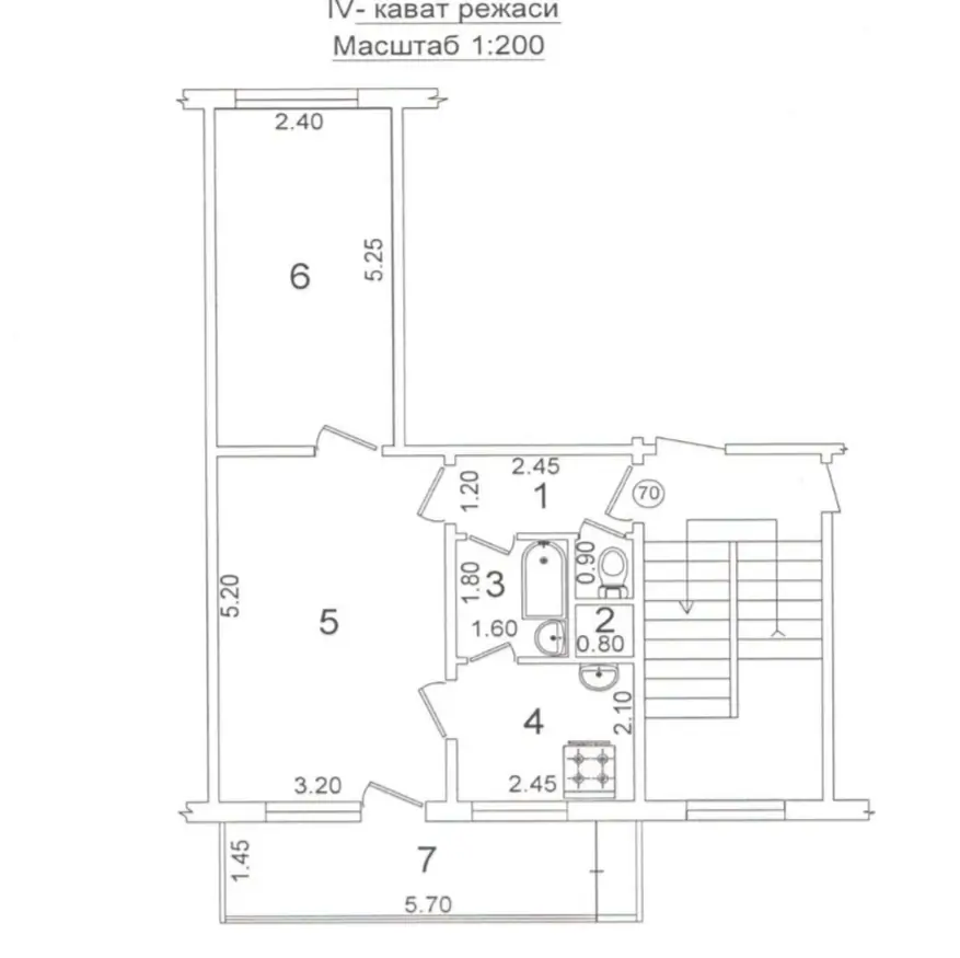 2 xonali kvartira sotiladi − 49.2 m²