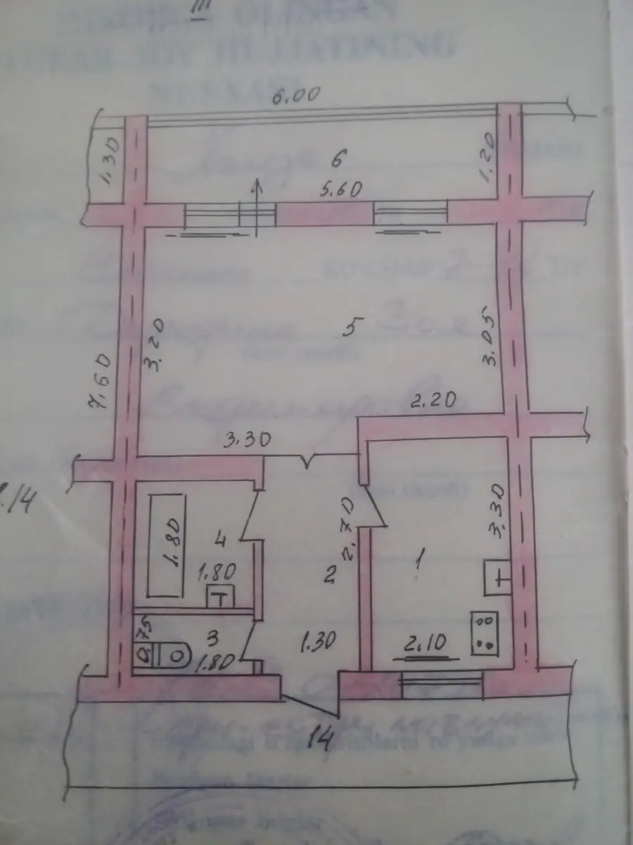 1 xonali kvartira sotiladi − 38 m²