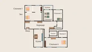 4 xonali kvartira sotiladi − 182 m²