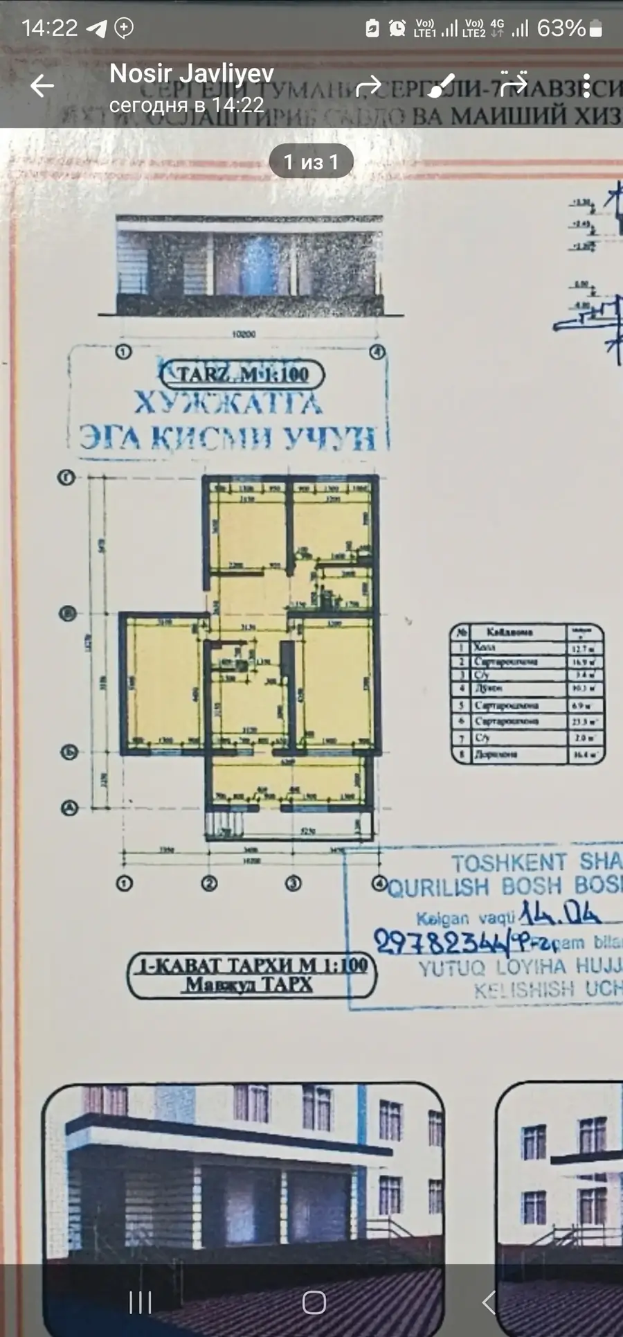 4 xonali kvartira sotiladi − 95 m²