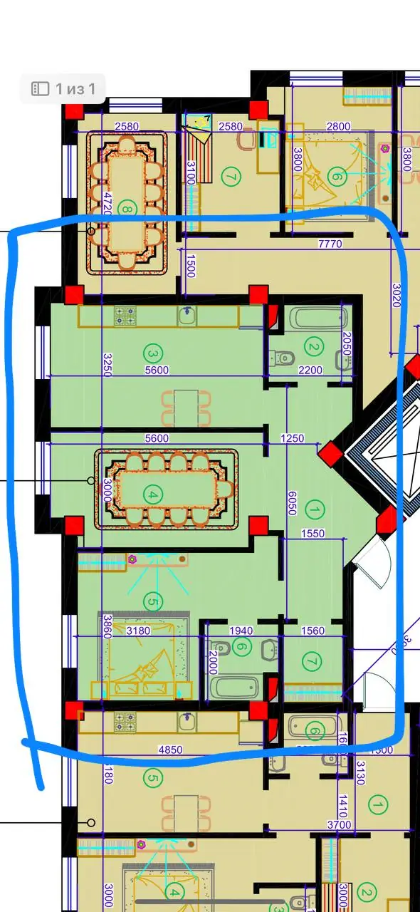 4 xonali kvartira sotiladi − 76 m²