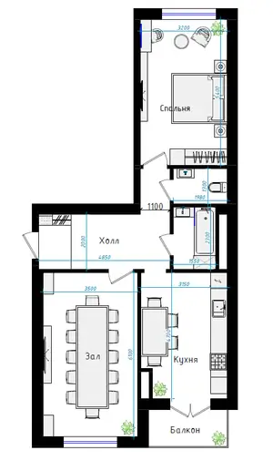 Сдается 2-комнатная квартира − 75 м²