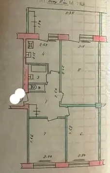 3 xonali kvartira sotiladi − 72 m²
