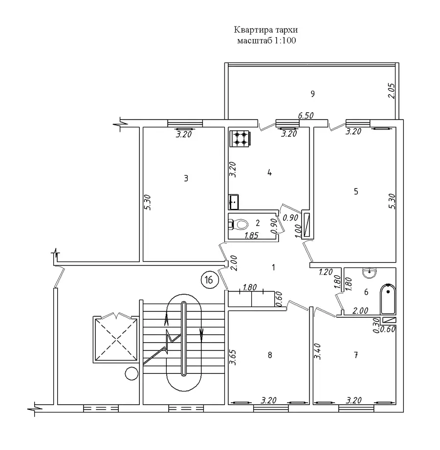 4 xonali kvartira sotiladi − 95 m²