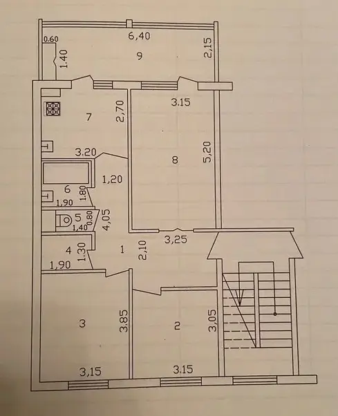 3 xonali kvartira sotiladi − 78 m²