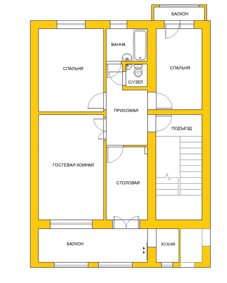 Продается 3-комнатная квартира − 72 м²