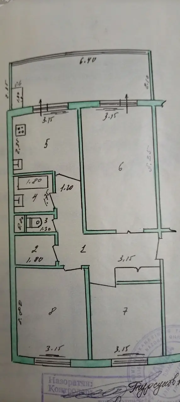 Продается 3-комнатная квартира − 78 м²