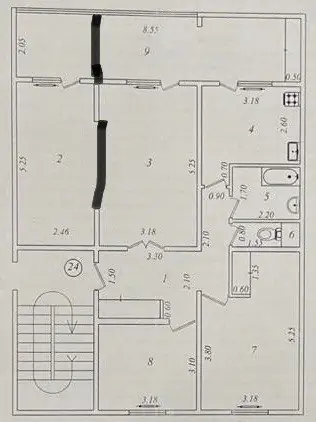 4 xonali kvartira sotiladi − 97.4 m²