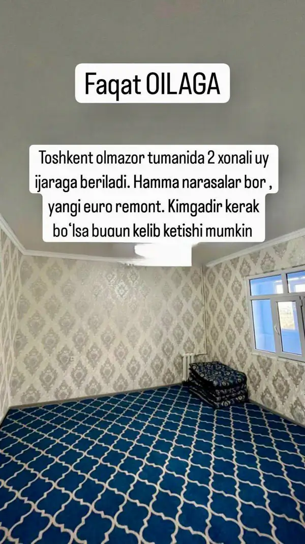 3 xonali kvartira − 60 m², 8/9 qavat