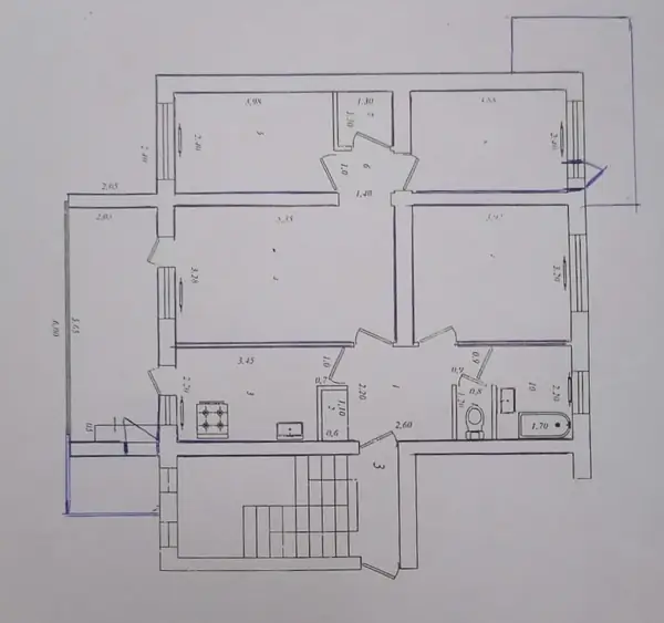 4-комнатная квартира − 95 м², 2/4 этаж
