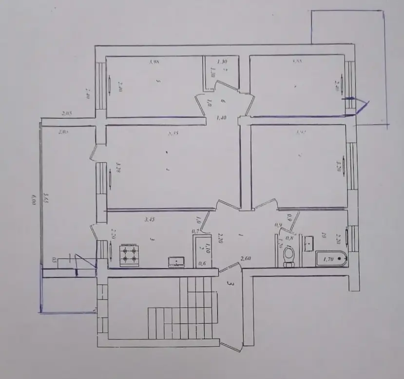 Продается 4-комнатная квартира − 95 м²