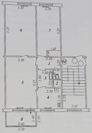 3 xonali kvartira sotiladi − 61 m²