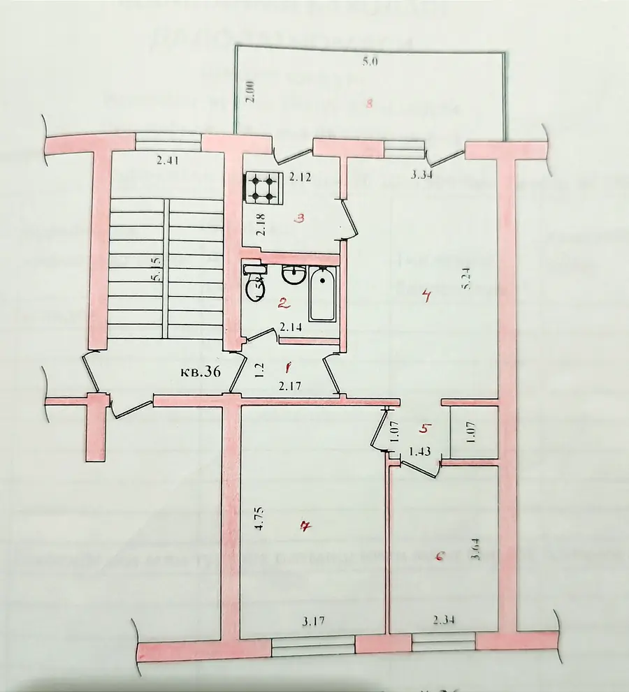 3 xonali kvartira sotiladi − 63 m²